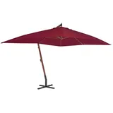 vidaXL Ampelschirm mit Holzmast 400 x 300 cm Bordeauxrot