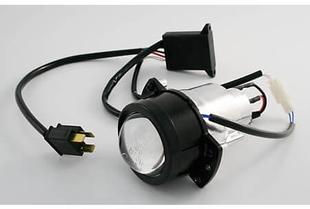 SHIN YO Ellipsoid koplamp 50 mm met deksel voor groot licht en dimlicht, H1, zwart
