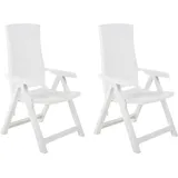 vidaXL Gartenstuhl 59 x 67 x 106 cm weiß klappbar 2 St.