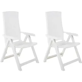 vidaXL Gartenstuhl 59 x 67 x 106 cm weiß klappbar 2 St.