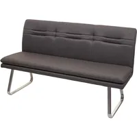 MCW Sitzbank MCW-H70, Esszimmerbank Bank Polsterbank, Rückenlehne Stoff/Textil Edelstahl