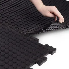 Floordirekt Puzzle-stallmatte aus Gummi Buffalo beidseitige Noppenfläche 100x100 cm