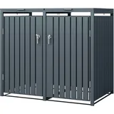 ML-Design Mülltonnenbox 2er 132 x 80 x 116,3 cm anthrazit