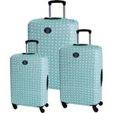 BERTOO Reisekofferhülle - Grüne Punkte 3er Set (M, L, XXL) - Grün