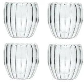 Intirilife Doppelwandiges Thermo Glas Set 4-tlg. 0,19 l