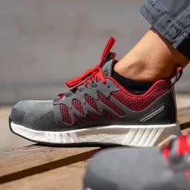 Reebok Halbschuh Fusion Flexweave Work, S1P, 42 grau/rot/weiß Gr. 42