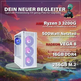 hyper byte Essential Gaming PC AMD Ryzen 3 3200G 4,0 GHz 16 GB RAM 256 GB SSD Win 11 Pro