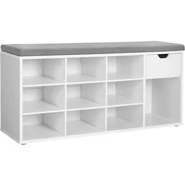 VASAGLE Schuhbank 104 x 48 x 30 cm weiß / weiß