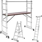 Tectake Aluminium Rollgerüst Mehrzweckleiter