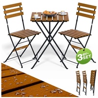 CASARIA CASARIA® Balkonmöbel Set 2 Personen Wetterfest FSC®-zertifiziert 3-Tlg Holz Vormontiert Klappbar 160kg Belastbar Akazie Balkon Garten Terrassenmöbel