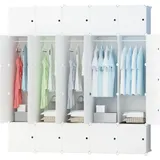 Großer modularer Kleiderschrank geräumiger weißer Schrank mit 25 Modulen XXL - Weiß