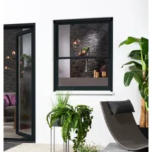 hecht International Insektenschutzrollo SMART 80 x 160 cm Grau