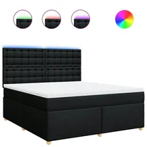 vidaXL Boxspringbett mit Matratze Schwarz 180x200 cm Stoff