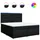 vidaXL Boxspringbett mit Matratze Schwarz 180x200 cm Stoff