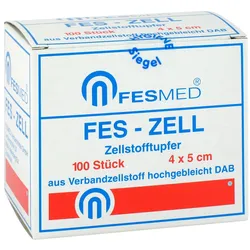 Zellstofftupfer Fes Zell 4x5 cm hochgebleicht
