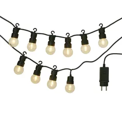 WellHome - Warmweiße LED-Lichterkette zur Innendekoration, 10 G50-Kugeln, mit Timer und Trafo