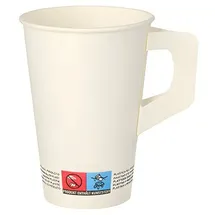 Papstar Trinkbecher mit Henkel 0,2 l Ø 7 cm 80 St. Weiß
