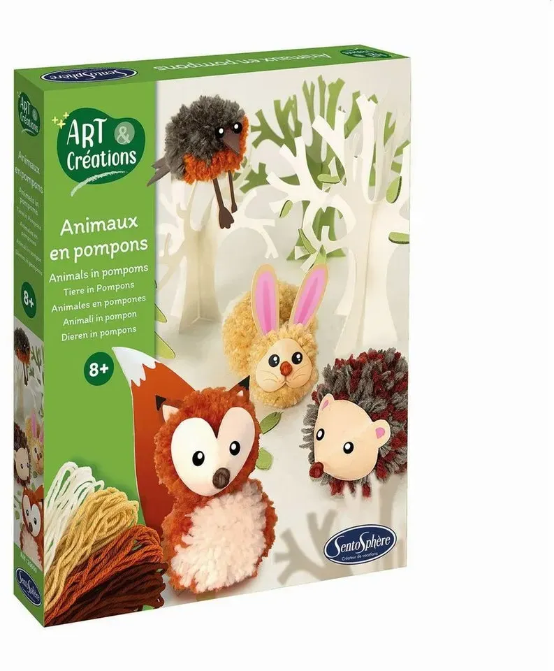 Preisvergleich Produktbild SentoSphere Puzzle Bastelset Pompon Tiere, Puzzleteile