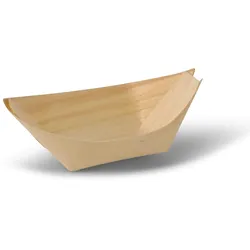 BIOZOYG 1000 Stück Snackschalen Einwegschalen Holzschiffchen 80mm, biologisch abbaubar, für Fingerfood, Schalen aus nachhaltiger Forstwirtschaft