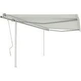 vidaXL Einziehbar Gelenkarmmarkise 400 x 300 cm cremeweiß inkl. Pfosten 3069937