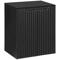 Lomadox Waschbeckenschrank NEWPORT-56-BLACK 50 cm Waschtisch-Unterschrank 40 cm tief Badmöbel Set schwarz 2 Türen