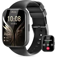 Miecgth Smartwatch für Damen und Herren mit 1.75 Inch Display Bluetooth Telefonieren 120 Sportmodi IP68 Fitness Uhr mit Herzfrequenz SpO2 Schlafmo... - Schwarz