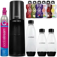 Wassersprudler SodaStream Terra Schwarz eine Flasche + 2x SodaStream Fuse 0,5 L Schwarz Flaschen + Bolero