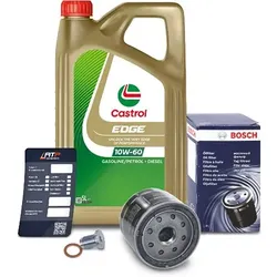 Bosch Ölfilter+Schraube+5 L Castrol SUPERCAR 10W-60 für Alfa Romeo