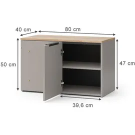 Vicco Eckkommode Wido 80 x 50 cm Greige / Grau