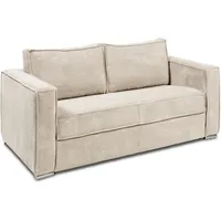 Vente-unique - Schlafsofa mit Matratze 3-Sitzer - Cord - Beige - Liegefläche mit Lattenrost mit breiten Latten 140 cm - Matratze 22 cm - loreto