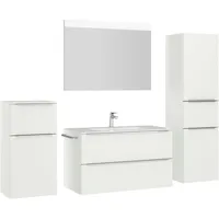 Nobilia nobilia® Badmöbel-Set Levere, (4-St., vormontiert, mit Soft-Close), inkl.