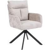 Home Deluxe - Esszimmerstuhl Mit Armlehne Aluna Chenille - 1er Set Beige Drehbarer Esszimmerstuhl, Esszimmerstuhl Mit Drehfunktion, 360-grad Drehbarer Esszimmerstuhl,