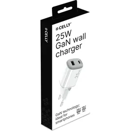 CELLY UPTC1USB1USBC25, Drinnen, USB, Weiß - Weiß