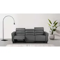 3-Sitzer PLACES OF STYLE "Carpari, 224cm, manuelle od. elektrische Relaxfunktion in 2 Sitzen", grau, B:224cm H:97cm T:100cm, Sofas, mit USB-A/C, Kopfteilverstellung, Echtleder, Kunstleder, Webstoff