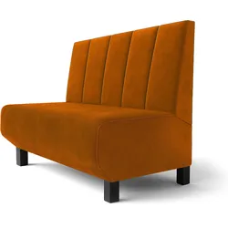 Wagner F | Gastrobank | B:H 120 x 100 cm | Orange | Tief Gestreift | Samt