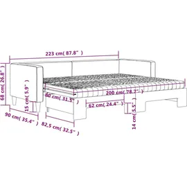 vidaXL Tagesbett 80 x 200 cm Hellgrau