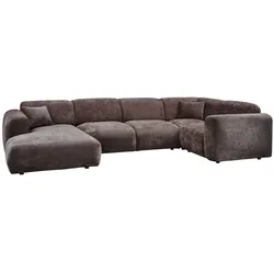 Ecksofa Cloud aus Chenille-Stoff Rechts, Braun
