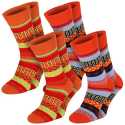 Chili Lifestyle Wollsocken FASHION super warm 4 Paar Schafwolle Winter