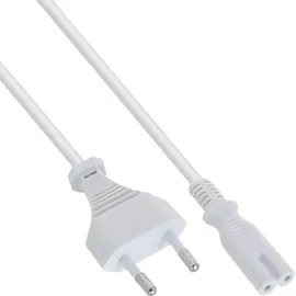 InLine Netzkabel, Netzstecker auf Euro 8 C7 Stecker, weiß, 0,5m