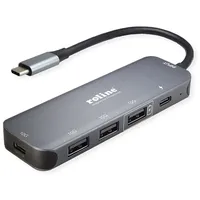 ROLINE USB 3.2 Gen 2 Hub, 4fach, Typ-C-Anschlusskabel