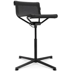 Barstuhl D1 Highstool Wagner Fußkreuz Aluminium schwarz matt grau, Designer Stefan Diez, 72-90x77x77 cm