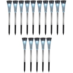 15er Set RGB LED Steck Lampen Außen Solar Beleuchtung Garten Weg Erdspieß Leuchten IP44