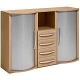 Röhr-Bush röhr Sideboard Techno, 019-507-7110-71-B1 ahorn, silber 162,7 x 43,0 - 53,0 x 111,7 cm