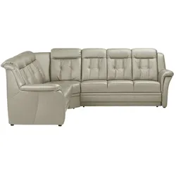 Polstermöbel Oelsa Ecksofa Leder  Andorra , grau , Maße (cm): B: 272 H: 99 T: 238