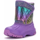 FUNCOO PLUS Kinder Winterstiefel Mädchen Thermostiefel Jungen Schneestiefel Warm Gefütterte wasserdichte Lila Stiefel Warme Schuhe Winter Im Freien Gummistiefel Größe 32 - 32 EU