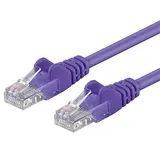 PremiumCord Netzwerkkabel, Ethernet, LAN & Patch Kabel CAT5e, UTP, Schnell flexibel & Robust RJ45 Kabel 1Gbit/S, AWG 26/7, Kupferkabel 100 Prozent Cu, Violett, 0, 25m