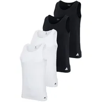 adidas Unterhemd 4er Pack in Schwarz/Weiß M