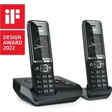 Gigaset COMFORT 550A duo, Analoges/DECT-Telefon, Kabelloses Mobilteil, Freisprecheinrichtung, 200 Eintragungen, Anrufer-Identifikation, Schwarz - Schwarz