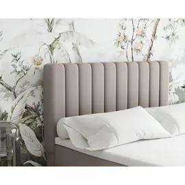 panda möbel Boxspringbett 120x200 EVEREST, mit Topper, mit Bettkästen, Einzelbett, Dunkelbeige, Panda Möbel - Beige
