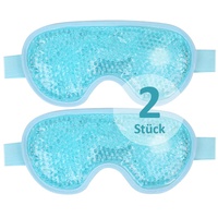 NEWGO Augenmaske Kühlend Kühlmaske Gesicht Kühlbrille für Migräne, Kopfschmerzen, Geschwollene, Müde Augen, Augenringe, Sinusschmerzen, Ice Eye Mask, 2 Stück(Blau)